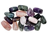 1lb of Mixed Drilled appx 3mm Large Hole Gemstone Nuggets appx 15-35mm