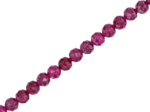 Mahaleo Ruby Faceted Round Bead Strand appx 4-4.5mm