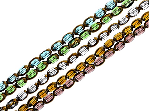 Glass Beads, 4 mm, 1 mm, Green, 45 pc, 1 Strand