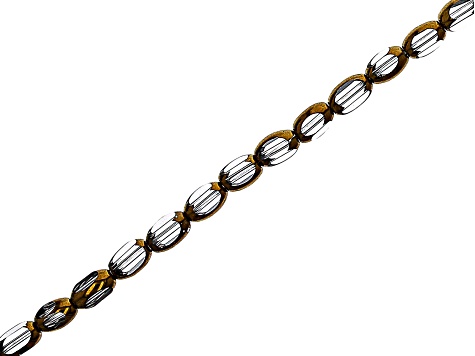 Glass Oval Bead appx 6x4mm Strand Set with Gold Tone Framing in 5 Colors