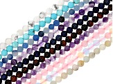 Multi-Stone Round appx 6mm Bead Strand Set of 10 appx 14-15"