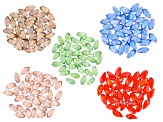 Briolette Side Drilled Glass Beads Set of 5 colors appx 175 pcs Total