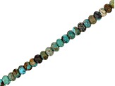 Hubei Turquoise In Matrix appx 6x4mm Rondelle Bead Strand