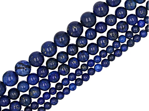 Lapis Lazuli Round Bead appx 4-8mm Set of 5 Strands