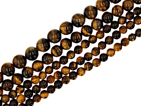 Tiger Eye Round Bead appx 6-10mm Set of 5 Strands