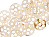 Mother of Pearl and Shell Round Flat Bead appx 28mm with 7 holes Set of 5 Strands