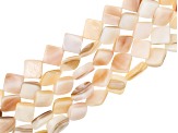 Mother of Pearl Square Flat appx 10x10mm and Round Flat 8.5-9mm Bead Strand Set of 10