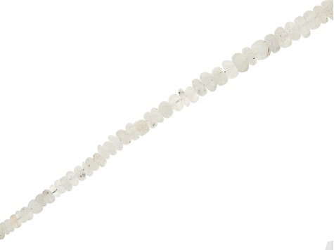 White Rainbow Moonstone and Labradorite Rondelle appx 5-7mm Bead Strand appx 15-16"