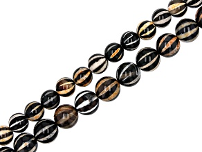 Tibetan Agate Bead Strand Set of 2 Strands appx 8-10mm