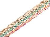 Marbled Painted Wood Strand Set of 3 in Tube Shaped Beads appx 6-23mm