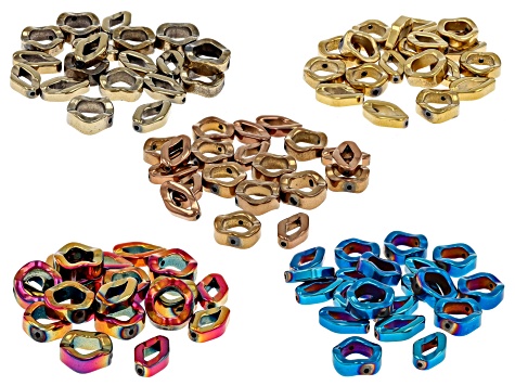 Fancy Oval and Round Twist Shape Plated Hematine Bead Frames in 5 Assorted Colors appx 100 Total