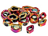 Fancy Oval and Round Twist Shape Plated Hematine Bead Frames in 5 Assorted Colors appx 100 Total