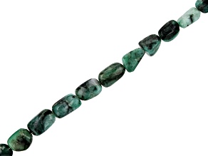 Emerald Tumble Bead appx 6x8-10x16mm Strand