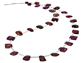 Faceted Trapezoid Ruby Bead appx 5x5-7x6mm Strand