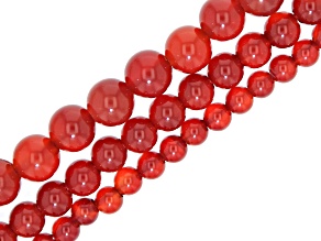 Carnelian Set of 3 Strands Approximately 7" in Length Each in 6mm, 8mm, and 10mm