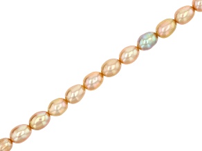 Champagne Cultured Freshwater Pearl Rice Bead appx 4x6mm appx 15" Strand Length
