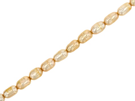 Light Champagne Cultured Freshwater Pearl Rice Bead appx 4-4.5mm appx 15" Strand Length