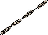 DZI Inspired Agate Black Vase Barrel appx 10x28-30mm Bead Strand