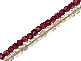 Red Garnet and Citrine appx 2-2.5mm Cube Table Cut Bead Strand Set appx 15-16" in Length
