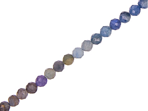 Fancy Sapphire appx 3.5-4mm Faceted Round Bead Strand appx 15-16"