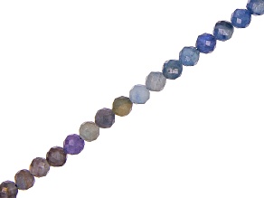 Fancy Sapphire appx 3.5-4mm Faceted Round Bead Strand appx 15-16"