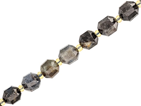 Fancy Sapphire Round Prism Faceted appx 7x8mm Bead Strand appx 15-16 in Length