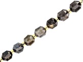Fancy Sapphire Round Prism Faceted appx 7x8mm Bead Strand appx 15-16 in Length