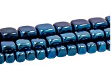 Multi-color Hematine Rounded Cube Bead Strand Set of 15