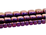 Multi-color Hematine Rounded Cube Bead Strand Set of 15