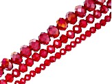 Multi-Color Faceted Chinese Crystal Rondelle Bead Strand Set of 30 in appx 4mm, 6mm, 8mm