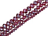 Multi-Color Faceted Chinese Crystal Rondelle Bead Strand Set of 30 in appx 4mm, 6mm, 8mm