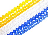 Multi-Color Faceted Chinese Crystal Rondelle Bead Strand Set of 30 in appx 4mm, 6mm, 8mm