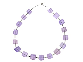 Picture of Lavender Fluorite Faceted Cube appx 7-8mm Bead Strand