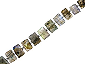 Labradorite Rectangle Bead appx 8x10-10-15mm Strand appx 16" in Length
