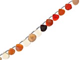 Fire Opal Faceted Drop appx 7-10mm Bead Strand appx 15-16" in Length