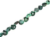 Emerald Pear Shape Faceted Bead appx 9-12mm Strand appx 16" in Length