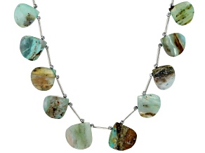 Peruvian Opal Faceted Heart appx 16-20mm Bead appx 16" in Length