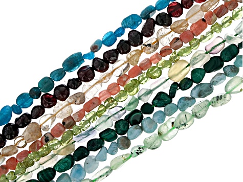 Mixed Stone Focal Beads in Assorted Shapes 28 Pieces Total