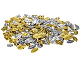 Antiqued Focal Beads in Silver and Gold Tone in 5 Styles Total of appx 150 Pieces