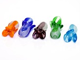Lampwork Glass Bluebell Flower Cap Beads In 5 Colors