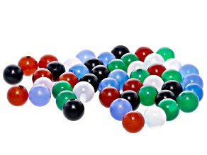 Multi-color Agate Half-Drilled Buttons appx 6mm