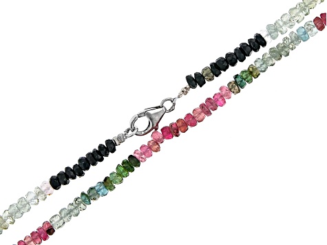 Multi-Tourmaline Faceted Round Bead appx 3.5-4mm Strand appx 16" in Length