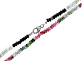 Multi-Tourmaline Faceted Round Bead appx 3.5-4mm Strand appx 16" in Length