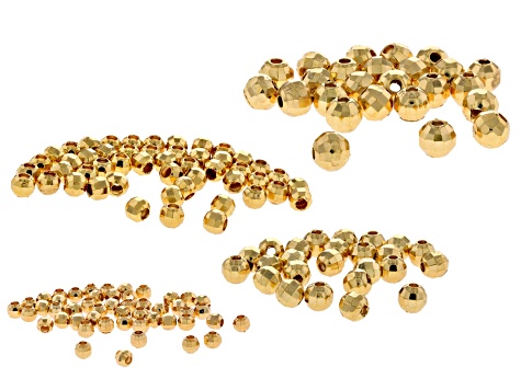 Gold Beads 100 Pieces loose Beads For Jewelry Making 18K Yellow Gold Filled