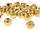 18k Gold Plated Brass Faceted Round Beads in 4 Sizes 150 Beads Total