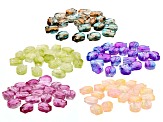 Glass Tulip Flat Beads Set of Assorted Colors Appx 100 Pieces Total