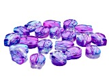 Glass Tulip Flat Beads Set of Assorted Colors Appx 100 Pieces Total