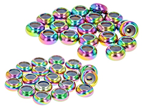 Silicone Slider Bead Kit in Rainbow Titanium over Stainless Steel 2 ...