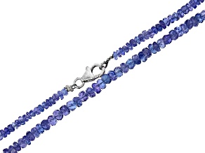 Tanzanite Faceted appx 3-4mm appx 16in Bead Strand 55ctw Average Weight