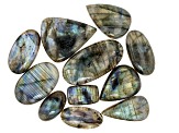 Labradorite Undrilled Cabochon Assorted Sizes & Shapes Approximately 4 Ounces